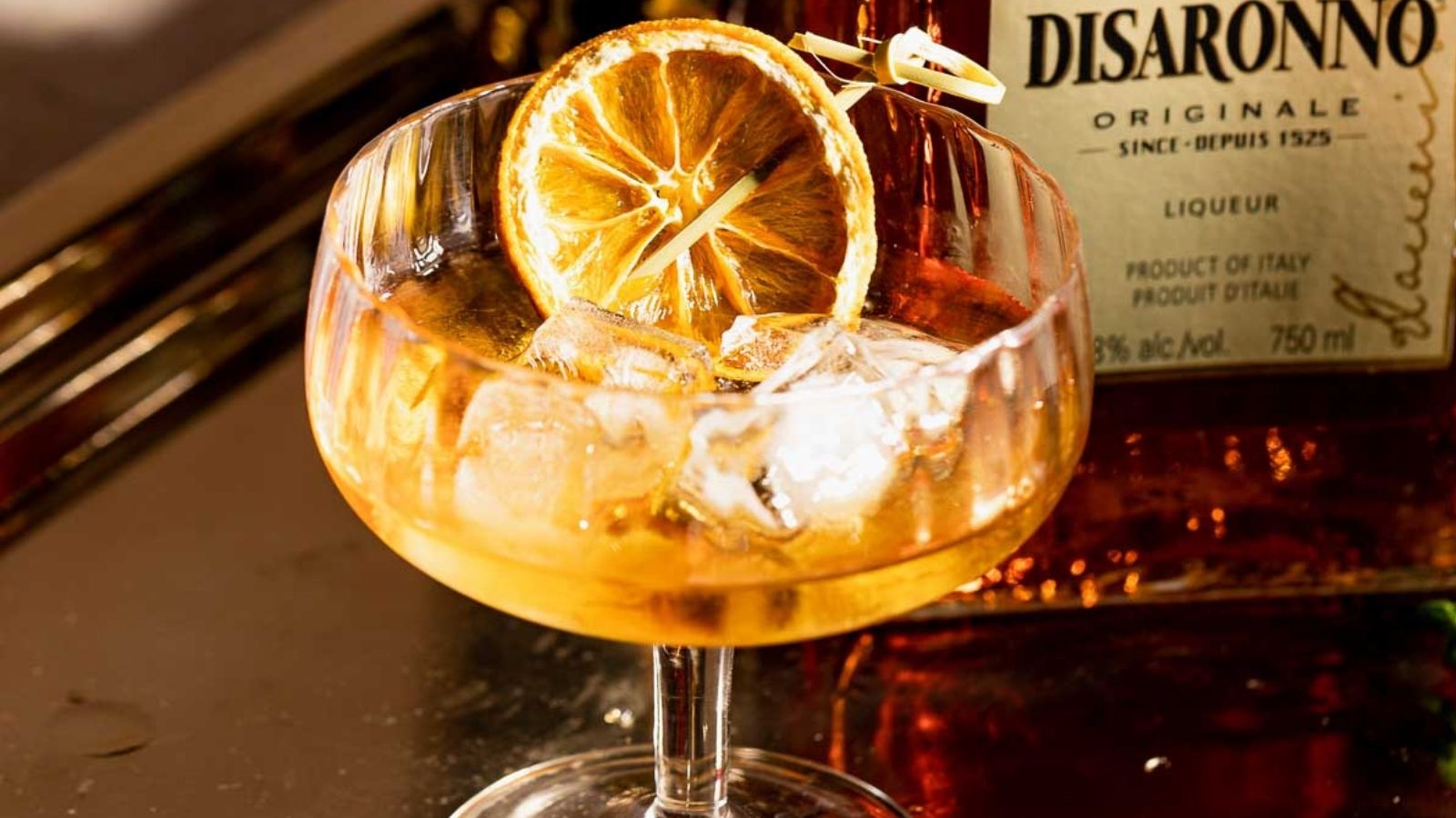 Simple, strong cocktail with cognac and amaretto.